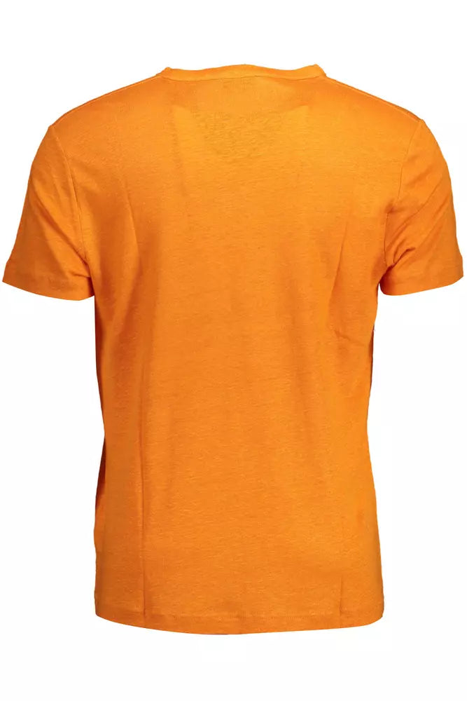 Gant Elegant Orange Linen Short Sleeve Tee Gant