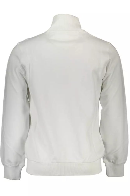 La Martina Chic White Cotton Sweater with Embroidery La Martina