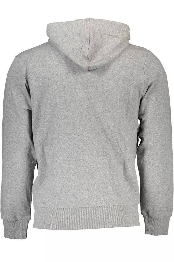 La Martina Elegant Gray Cotton Hooded Sweatshirt La Martina