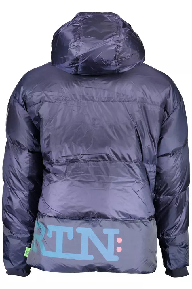 La Martina Elegant Blue Feather-Down Hooded Jacket La Martina