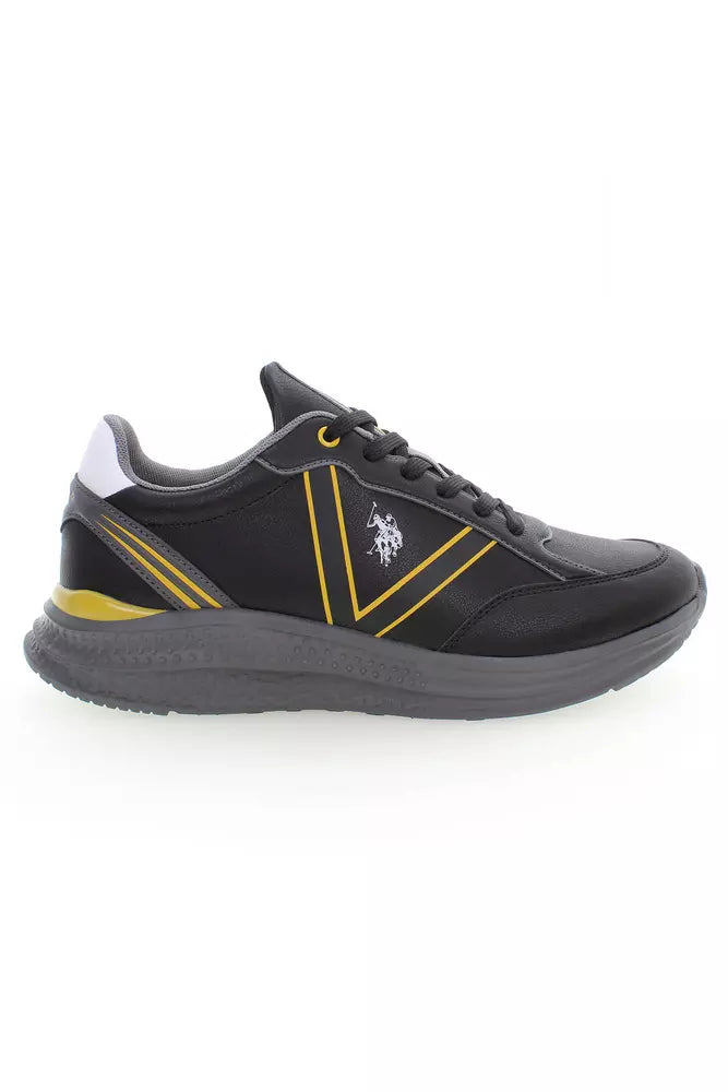 U.S. POLO ASSN. Sleek Black Lace-Up Sneakers with Logo Detailing U.S. POLO ASSN.