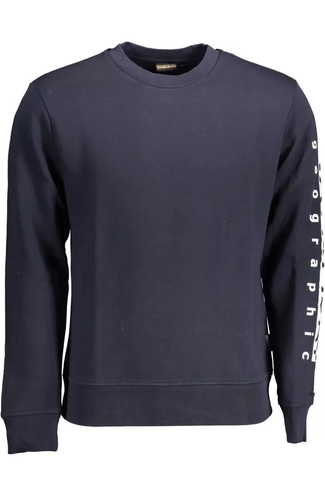 Napapijri Chic Blue Round Neck Sweatshirt with Logo Napapijri