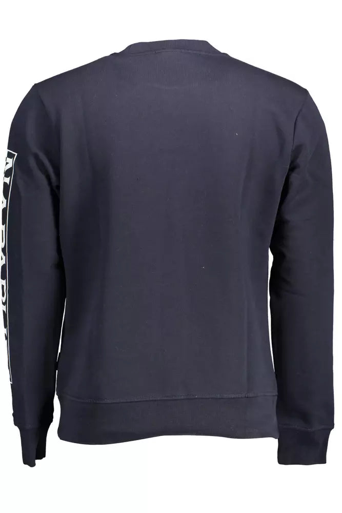 Napapijri Chic Blue Round Neck Sweatshirt with Logo Napapijri