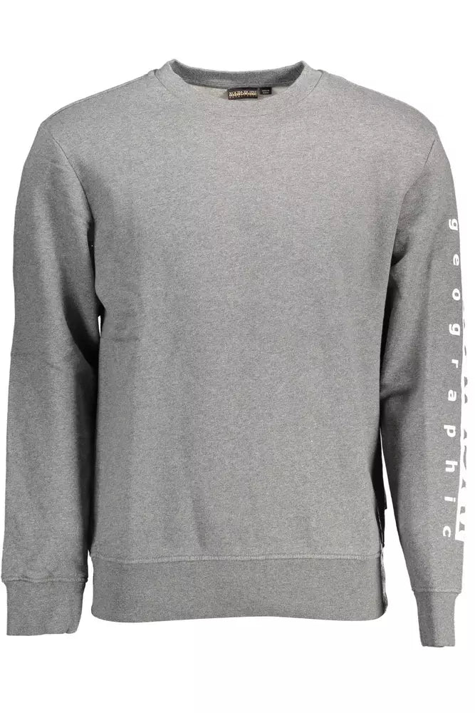 Napapijri Chic Gray Cotton Blend Sweater Napapijri