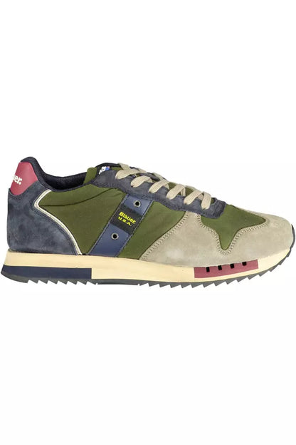 Blauer Sleek Green Lace-Up Sports Sneakers Blauer