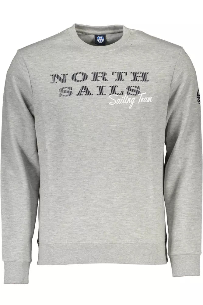 North Sails Chic Gray Long-Sleeved Sweatshirt with Print North Sails