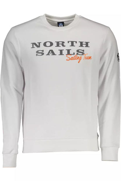 North Sails Elegant White Sweater with Timeless Print North Sails