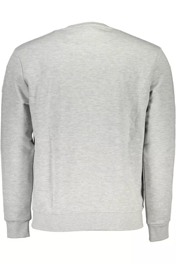 North Sails Elegant Gray Round Neck Cotton Blend Sweatshirt North Sails