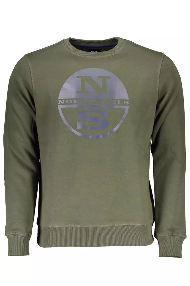 North Sails Green Round Neck Printed Sweatshirt North Sails