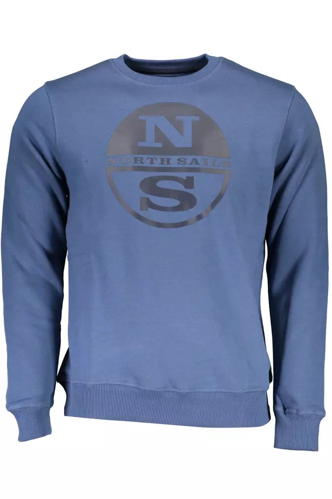 North Sails Chic Blue Printed Logo Sweatshirt North Sails