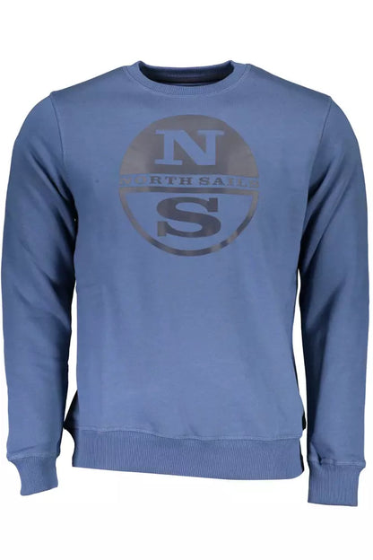 North Sails Chic Blue Printed Logo Sweatshirt North Sails