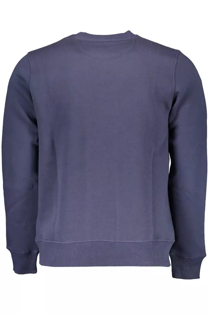 North Sails Chic Blue Crewneck Sweater with Logo Detail North Sails