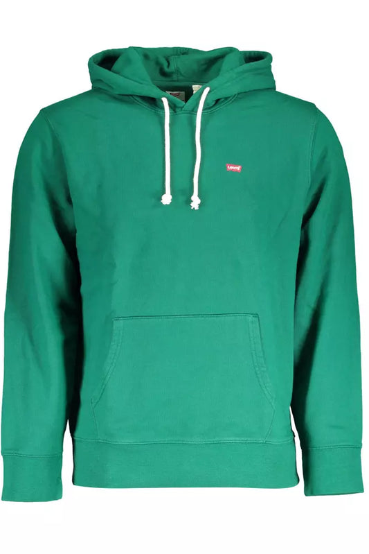 Levi's Green Cotton Hooded Sweatshirt with Logo Levi's