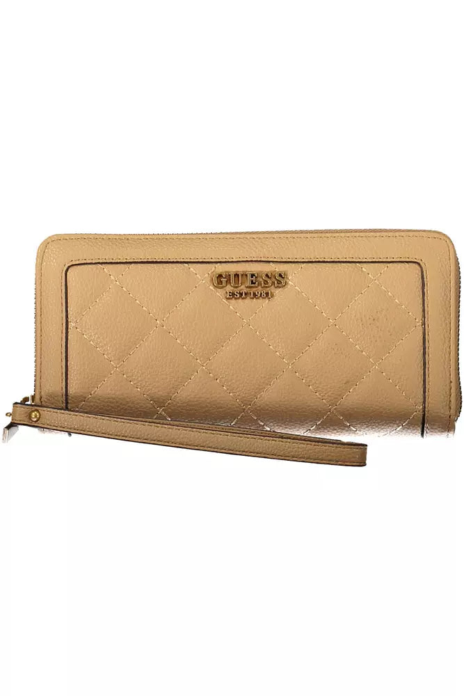 Guess Jeans Beige Chic Wallet with Contrasting Accents Guess Jeans