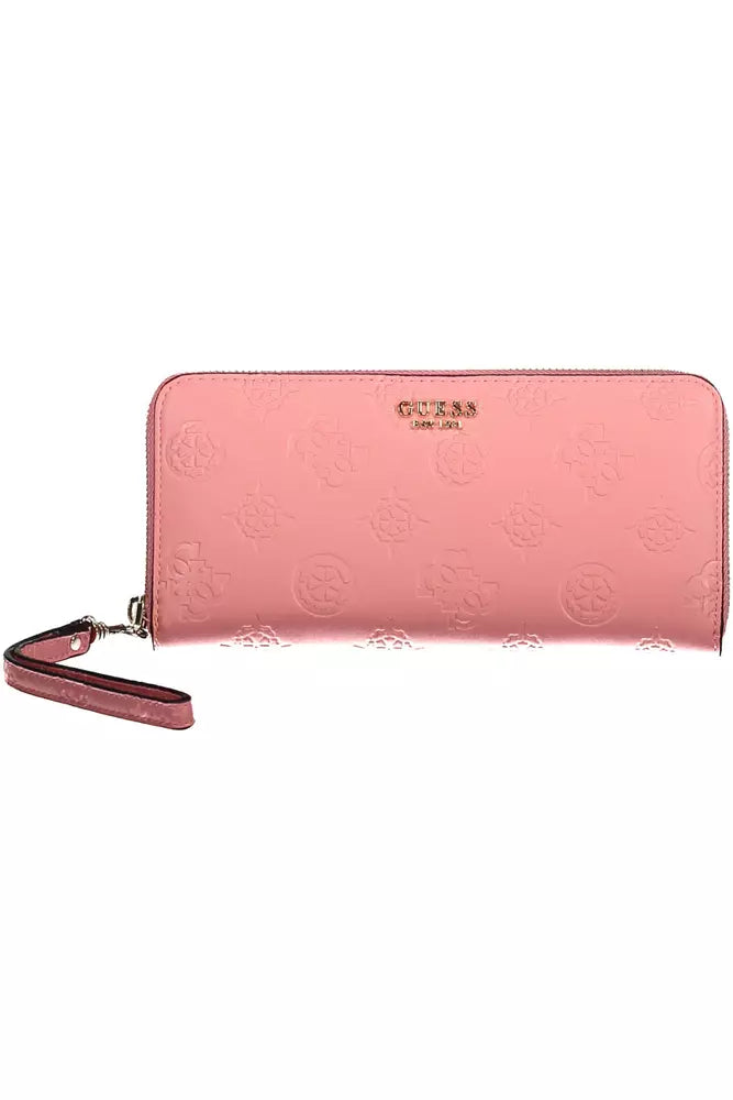 Guess Jeans Chic Pink Wallet with Contrasting Details Guess Jeans