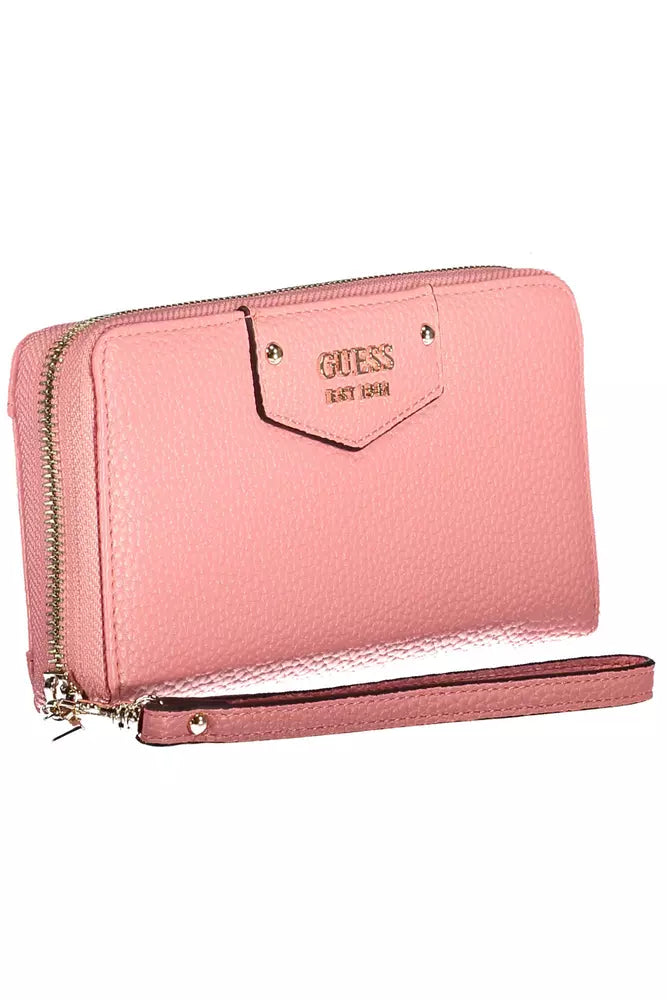 Guess Jeans Chic Pink Wallet with Contrasting Details Guess Jeans