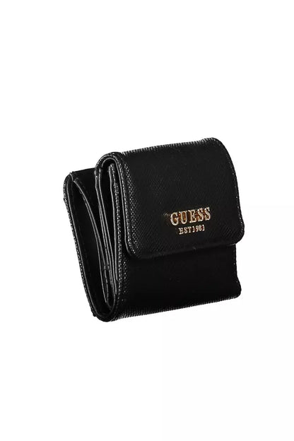 Guess Jeans Sleek Black Polyethylene Wallet with Logo Guess Jeans