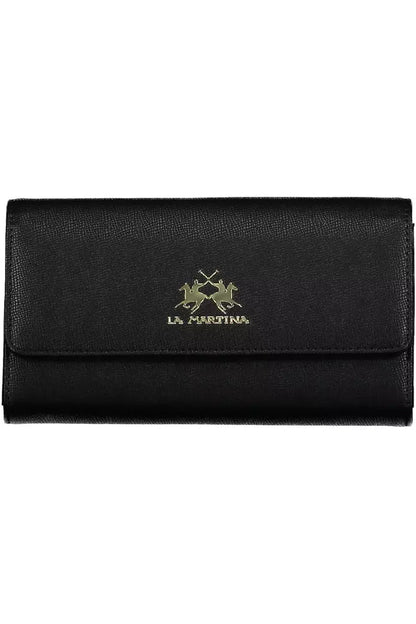 La Martina Elegant Black Polyethylene Wallet with Logo La Martina