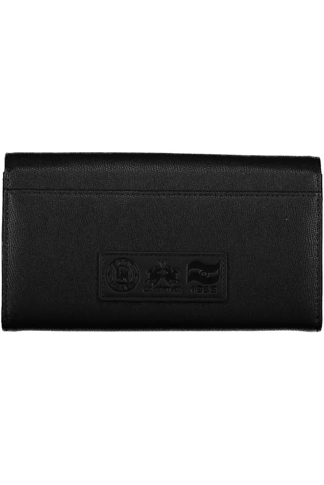 La Martina Elegant Black Polyethylene Wallet with Logo La Martina