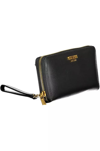 Guess Jeans Chic Black Polyethylene Multi-Compartment Wallet Guess Jeans