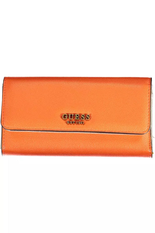 Guess Jeans Chic Orange Wallet with Contrasting Details Guess Jeans