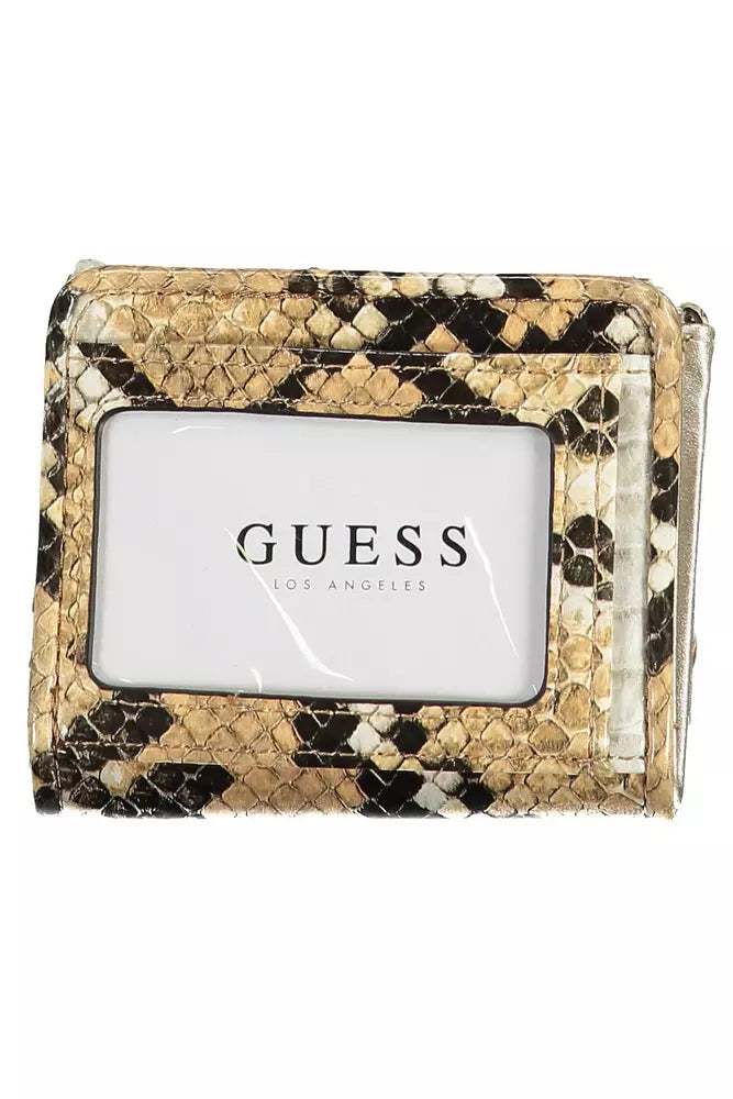 Guess Jeans Elegant Beige Wallet with Contrasting Accents Guess Jeans