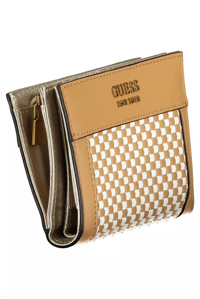 Guess Jeans Elegant Brown Compact Wallet with Secure Closure Guess Jeans