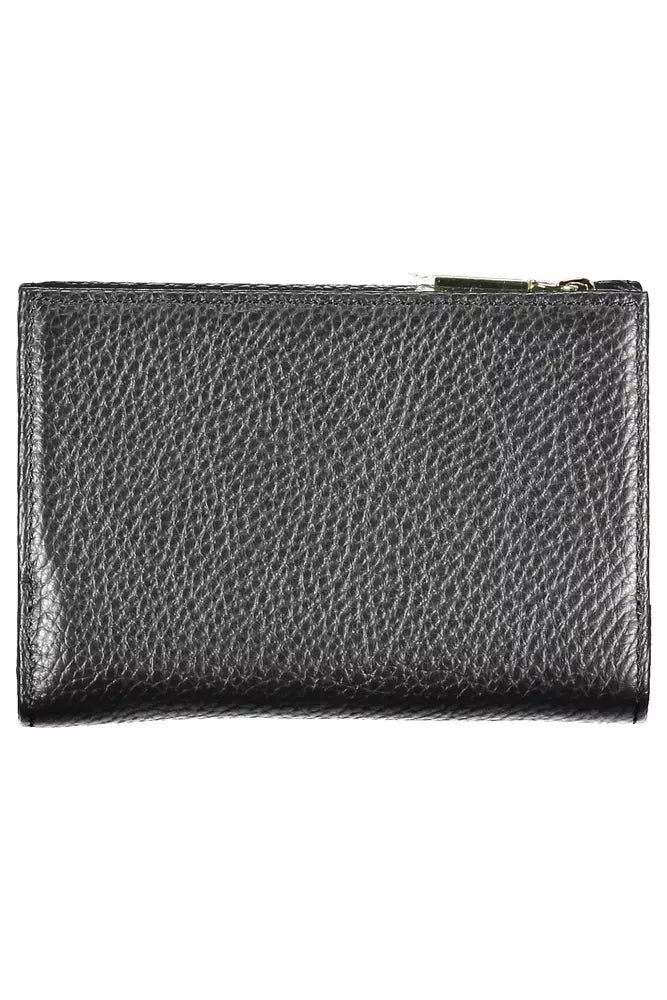 Coccinelle Chic Black Leather Wallet with Multiple Compartments Coccinelle