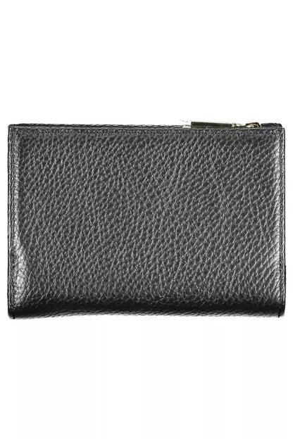 Coccinelle Chic Black Leather Wallet with Multiple Compartments Coccinelle