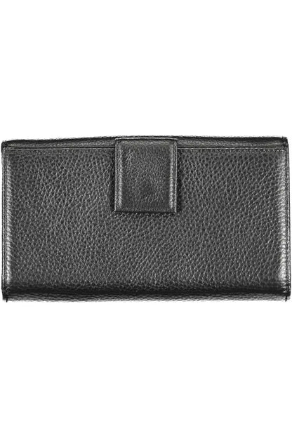 Coccinelle Elegant Dual-Part Leather Wallet in Classic Black Coccinelle