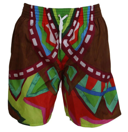 Dsquared² Multicolor Print Swim Shorts Boxer Style Dsquared²