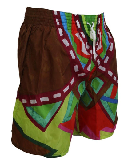 Dsquared² Multicolor Print Swim Shorts Boxer Style Dsquared²