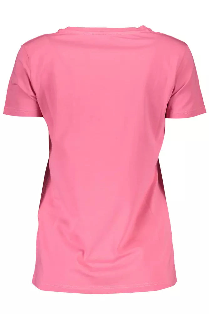 Scervino Street Chic Pink Embroidered Tee with Contrasting Details Scervino Street