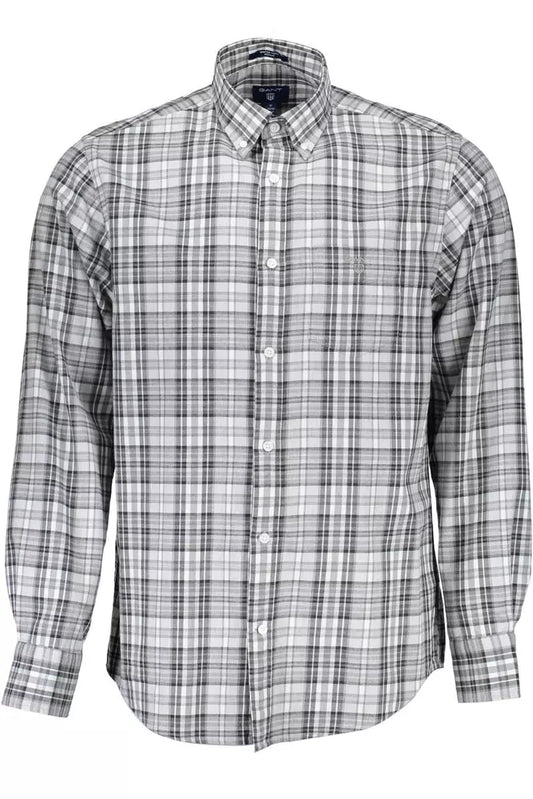 Gant Elegant Gray Cotton Long Sleeve Men's Shirt Gant