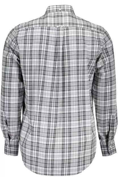 Gant Elegant Gray Cotton Long Sleeve Men's Shirt Gant