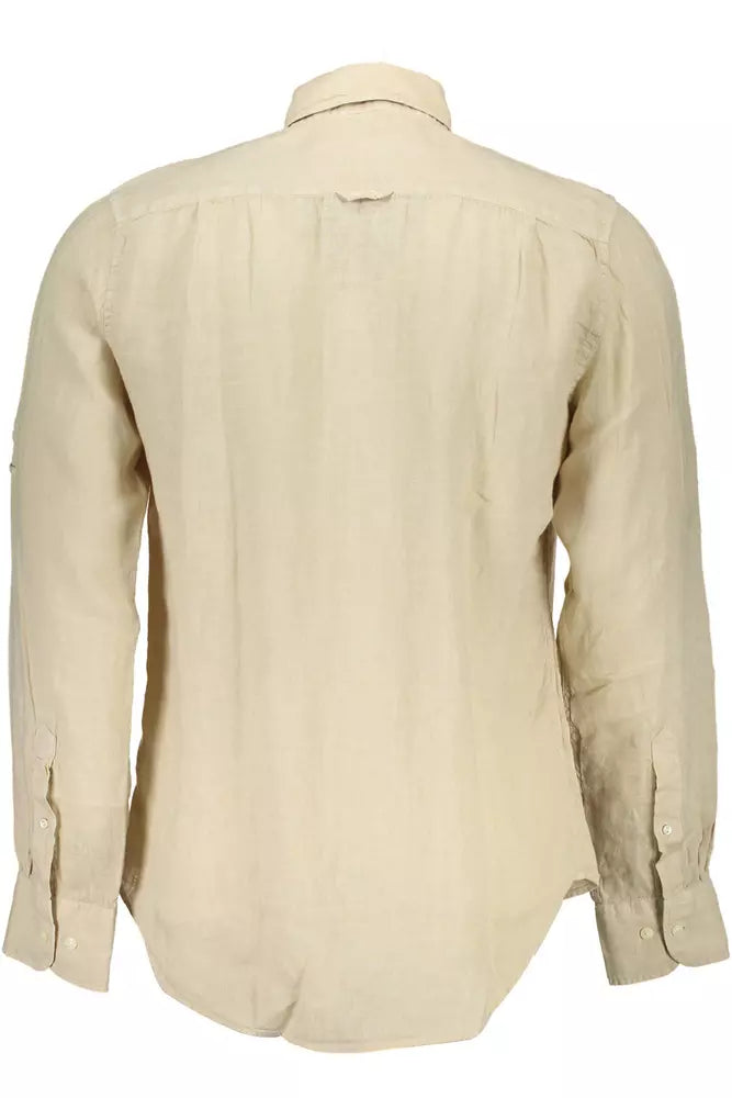 Gant Beige Linen Double Pocket Shirt Gant