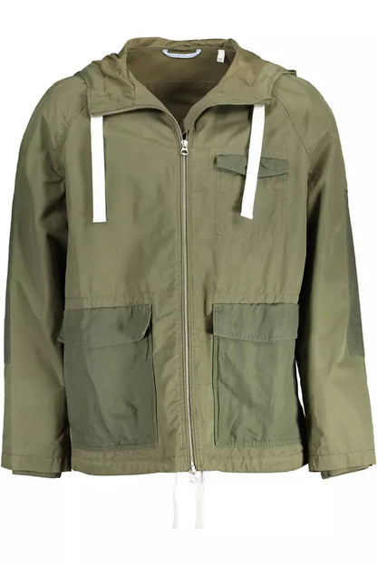 Gant Elegant Green Cotton Blend Hooded Jacket Gant