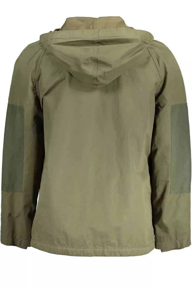 Gant Elegant Green Cotton Blend Hooded Jacket Gant