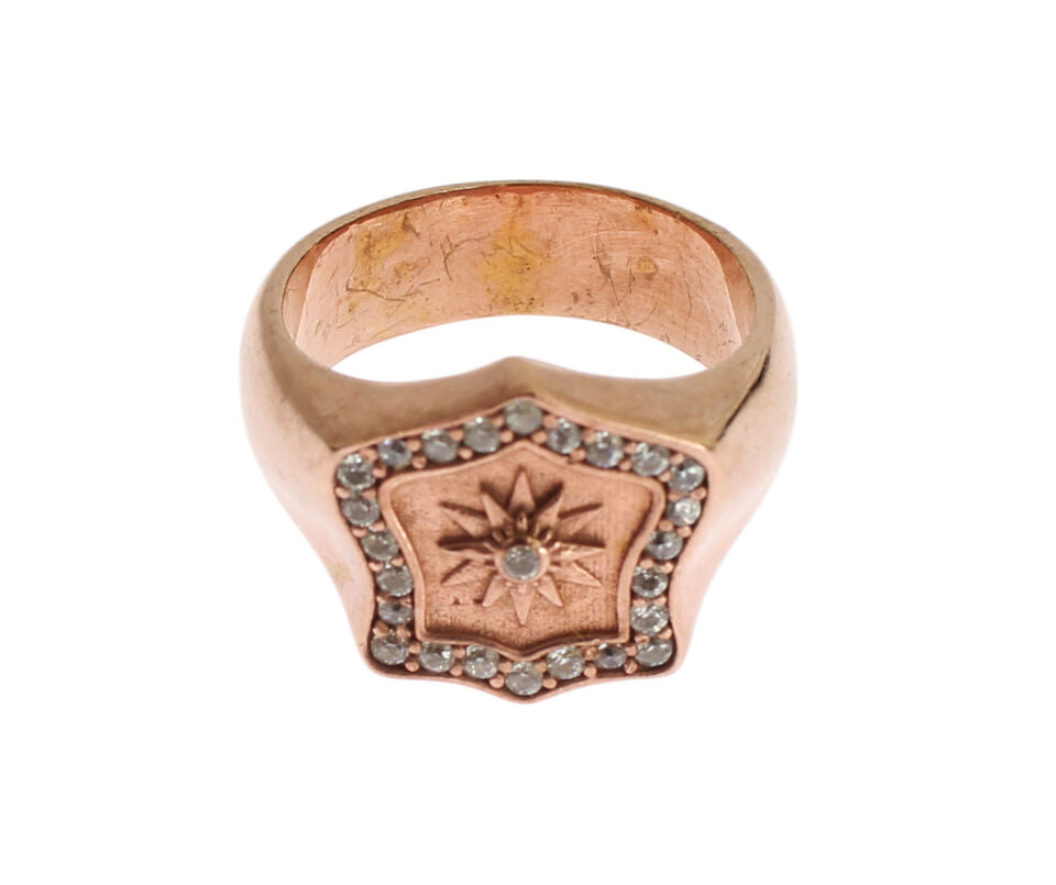 Nialaya Chic Pink Gold Plated Sterling Silver Ring Nialaya