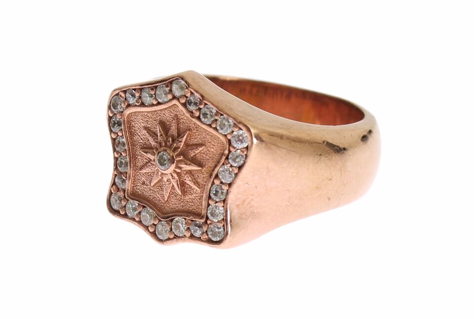 Nialaya Chic Pink Gold Plated Sterling Silver Ring Nialaya