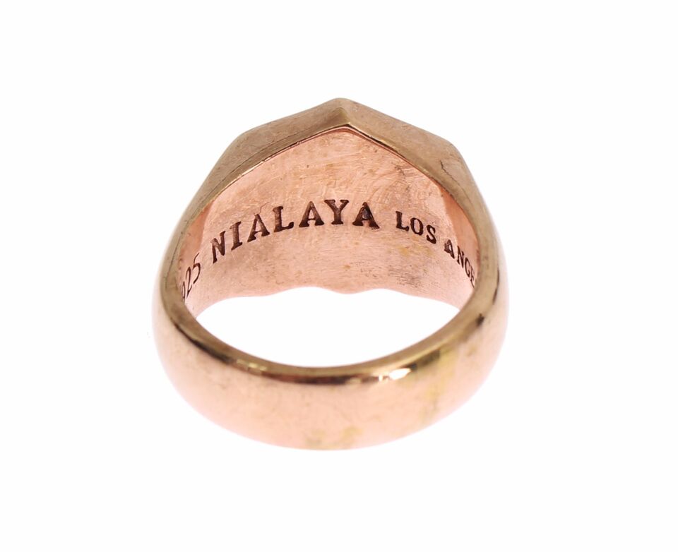 Nialaya Chic Pink Gold Plated Sterling Silver Ring Nialaya