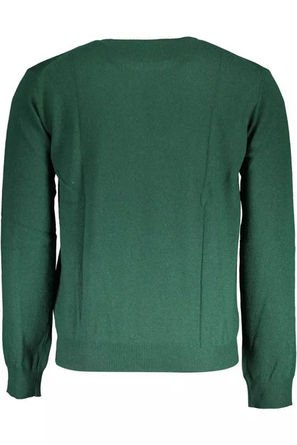 La Martina Elegant Green Embroidered Sweater La Martina