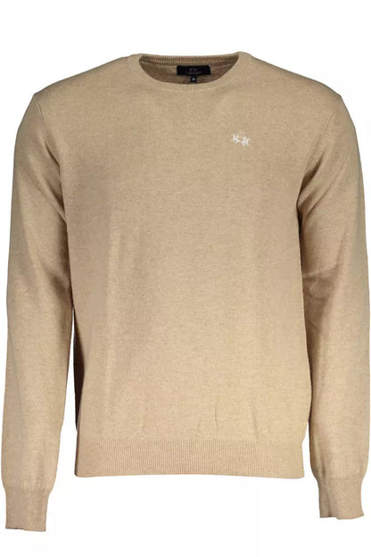 La Martina Elegant Beige Wool-Blend Sweater for Men La Martina