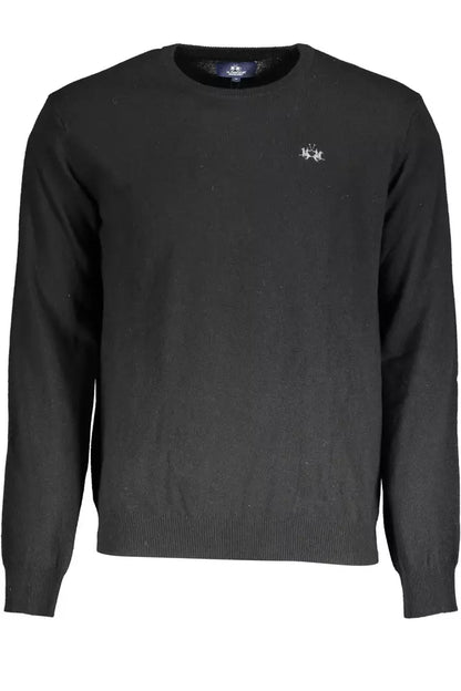 La Martina Elegant Black Wool-Cashmere Sweater La Martina