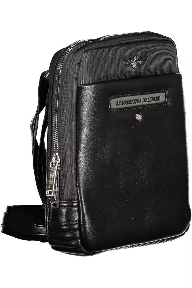 Aeronautica Militare Black Polyester Men Shoulder Bag