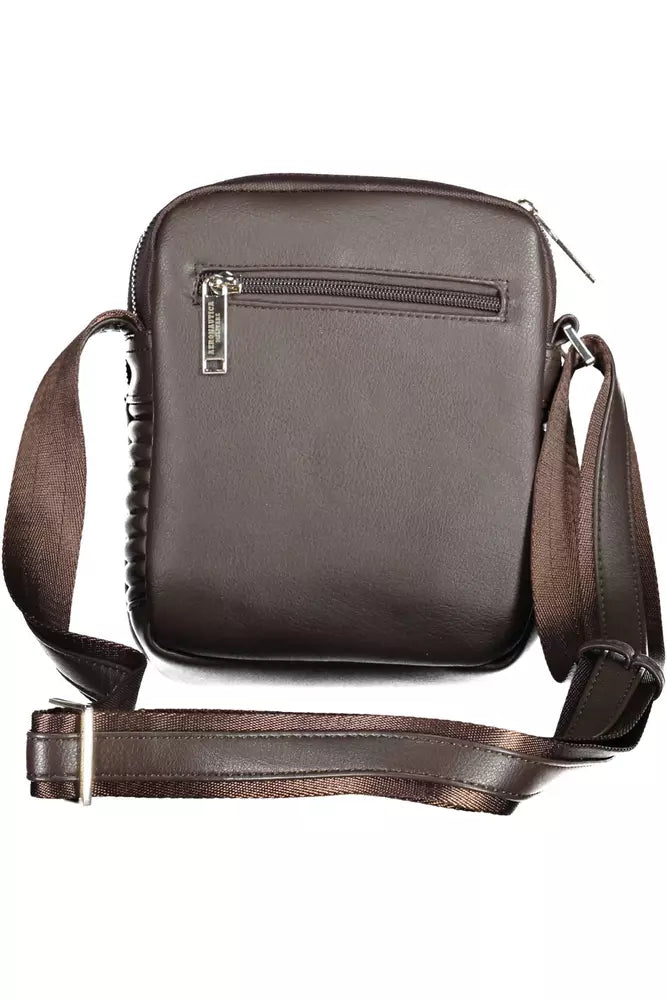 Aeronautica Militare Elegant Brown Shoulder Bag with Contrasting Details Aeronautica Militare