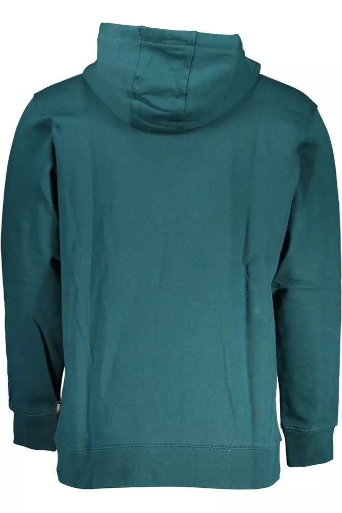 Vans Green Cotton Hooded Sweatshirt with Central Pocket Vans