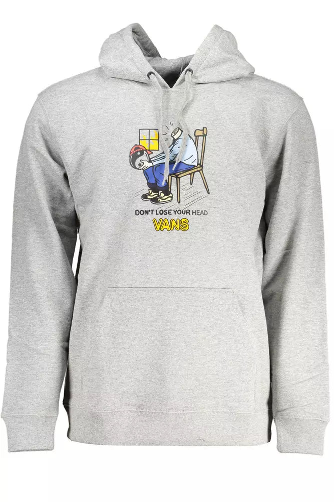 Vans Sleek Gray Hooded Sweatshirt with Central Pocket Vans