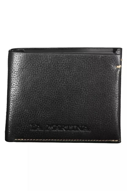 La Martina Sleek Black Leather Wallet for the Modern Man La Martina