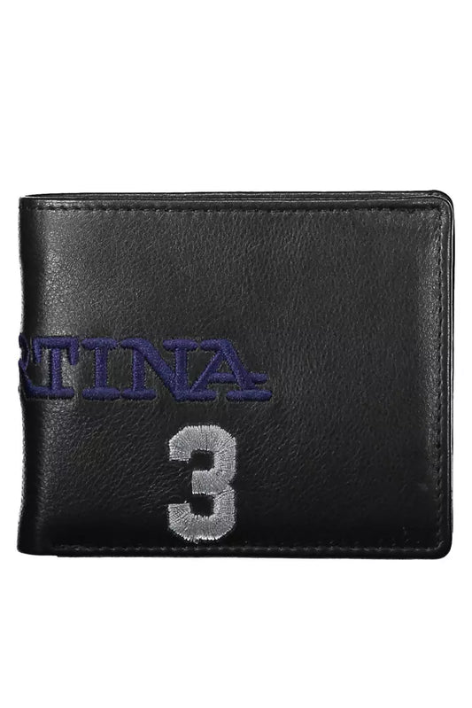 La Martina Black Leather Men Wallet